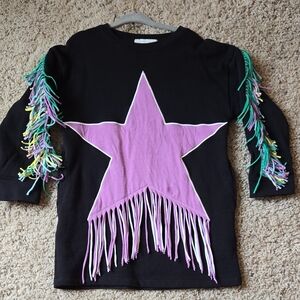 Black Top with Purple Star and Fringe